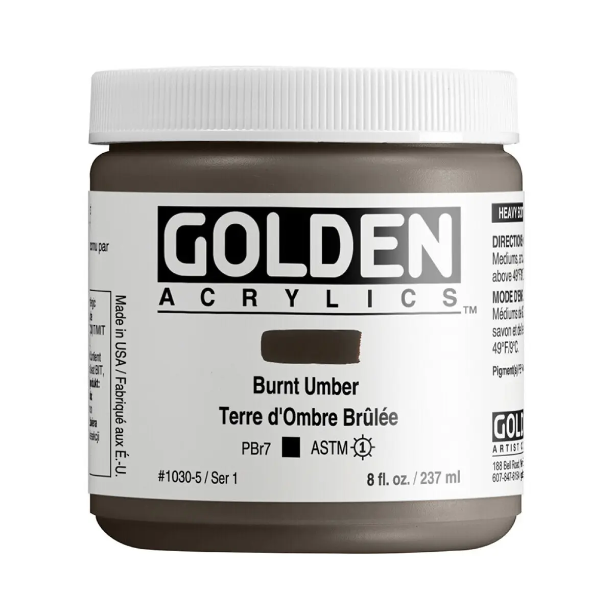 Akrylová barva Golden Heavy Body 237 ml - Burnt Umber 1030