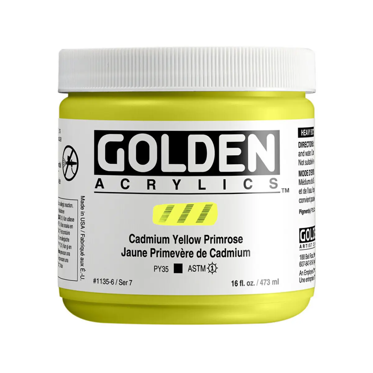 Akryl Golden HB 237ml – 1135 Cadmium Yellow Primrose