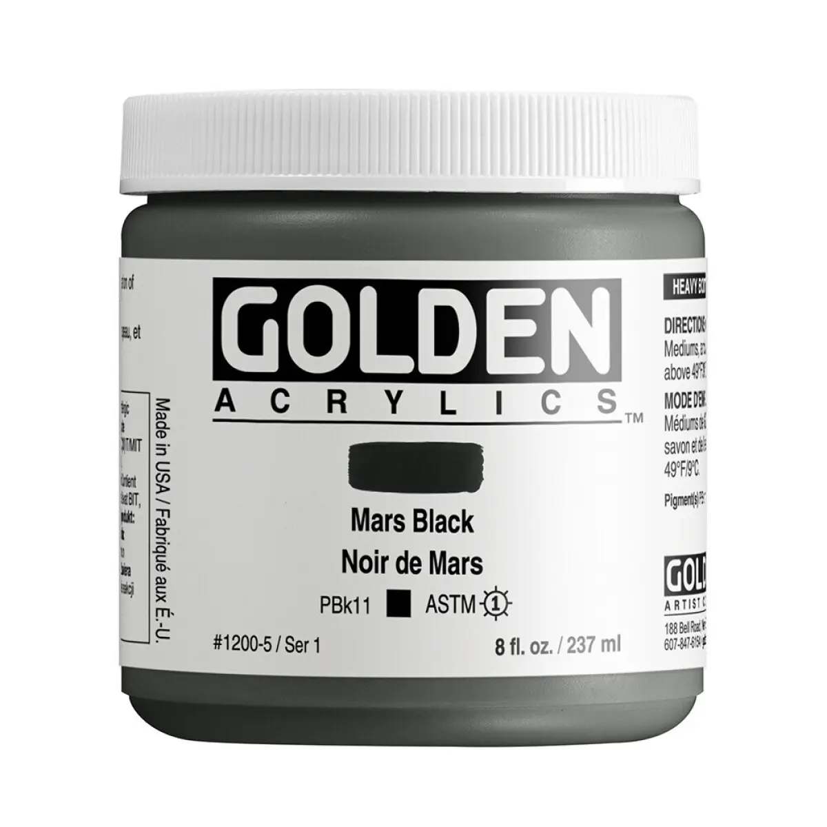 Akrylová barva Golden Heavy Body 237 ml - Mars Black 1200