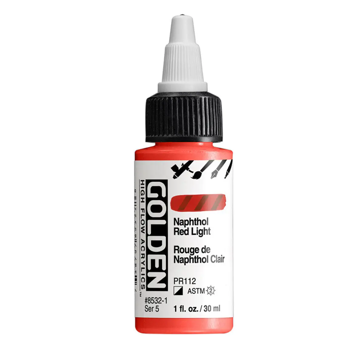 Akrylová barva Golden High Flow 30 ml - Naphthol Red Light 8532