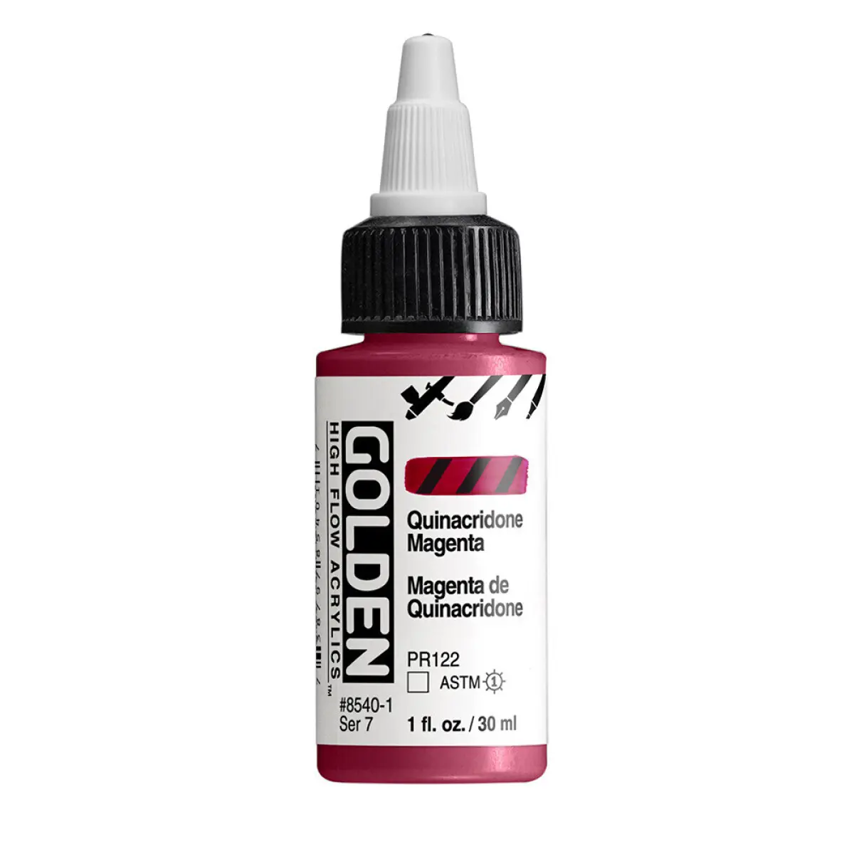 Akrylová barva Golden High Flow 30 ml - Quinacridone Magenta 8540