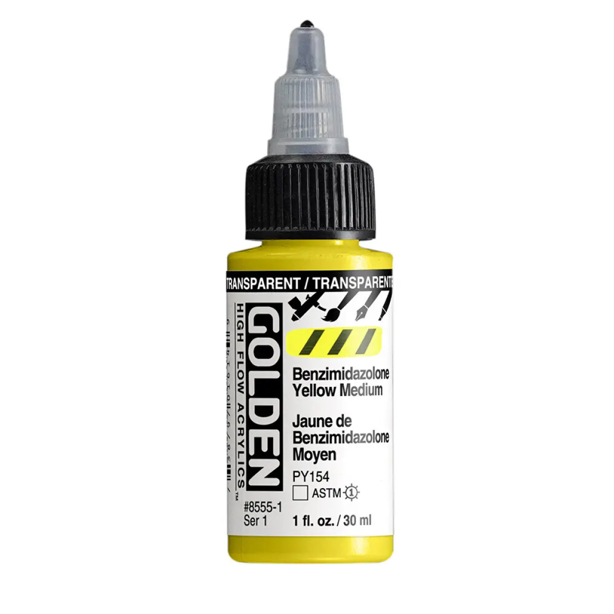 Akrylová barva Golden High Flow 30 ml - Transparent Benzimidazolone Yellow Medium 8555