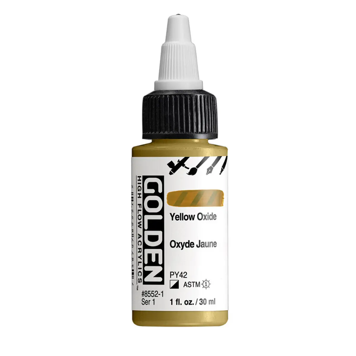 Akrylová barva Golden High Flow 30 ml - Yellow Oxide 8552