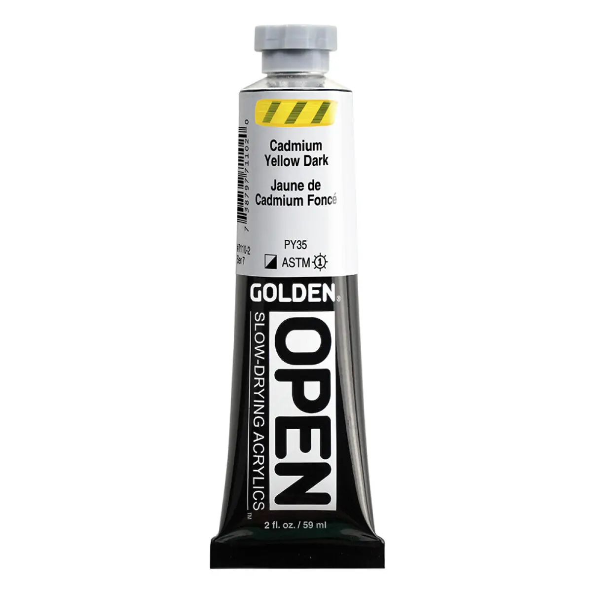 Akrylová barva Golden Open Slow Drying 59 ml - Cadmium Yellow Dark 7110