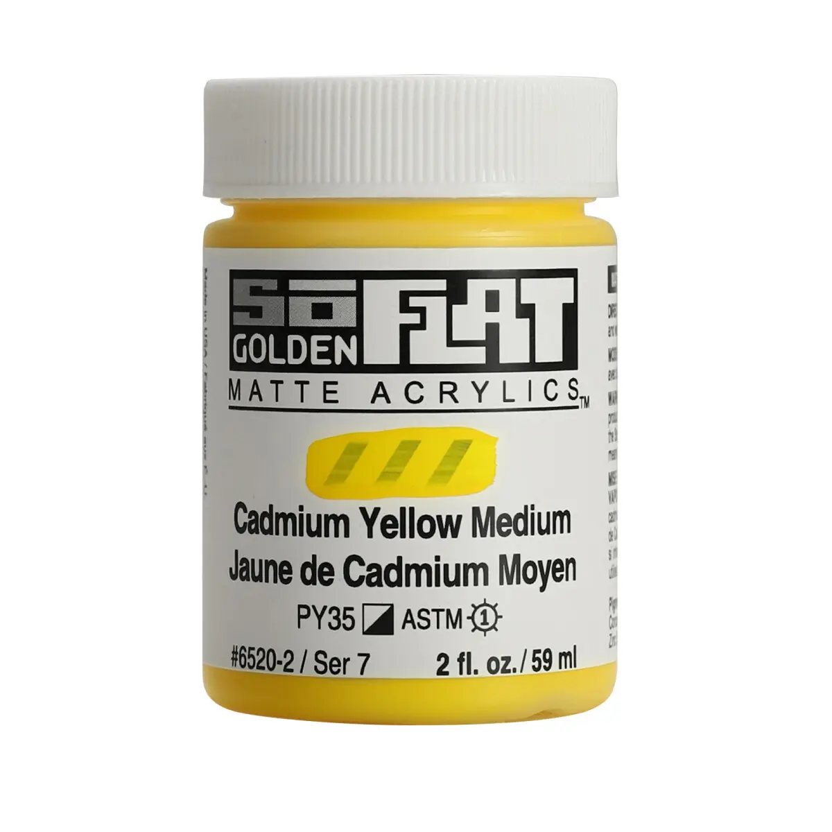 Akrylová barva Golden SoFlat Matte 59 ml - 6520 Cadmium Yellow Medium