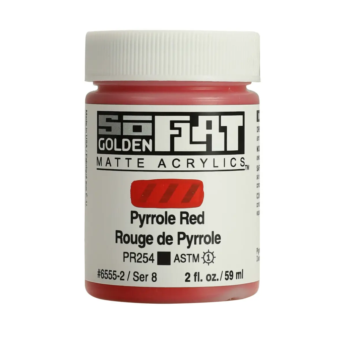 Akrylová barva Golden SoFlat Matte 59 ml - 6555 Pyrrole Red