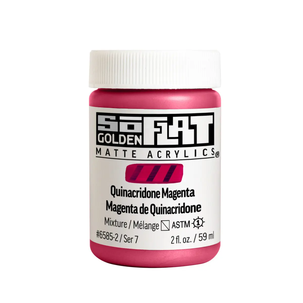 Akrylová barva Golden SoFlat Matte 59 ml - 6585 Quinacridone Magenta