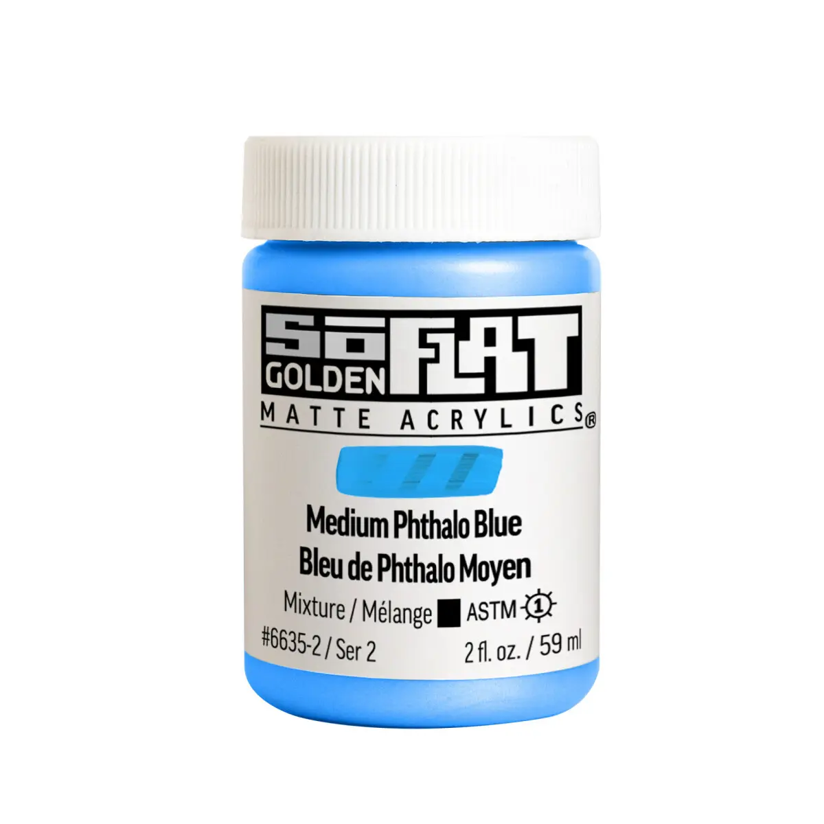 Akrylová barva Golden SoFlat Matte 59 ml - 6635 Medium Phthalo Blue