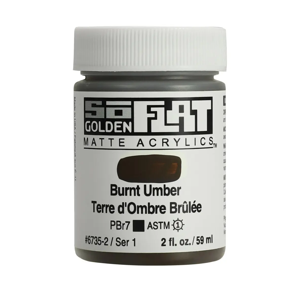 Akrylová barva Golden SoFlat Matte 59 ml - 6735 Burnt Umber