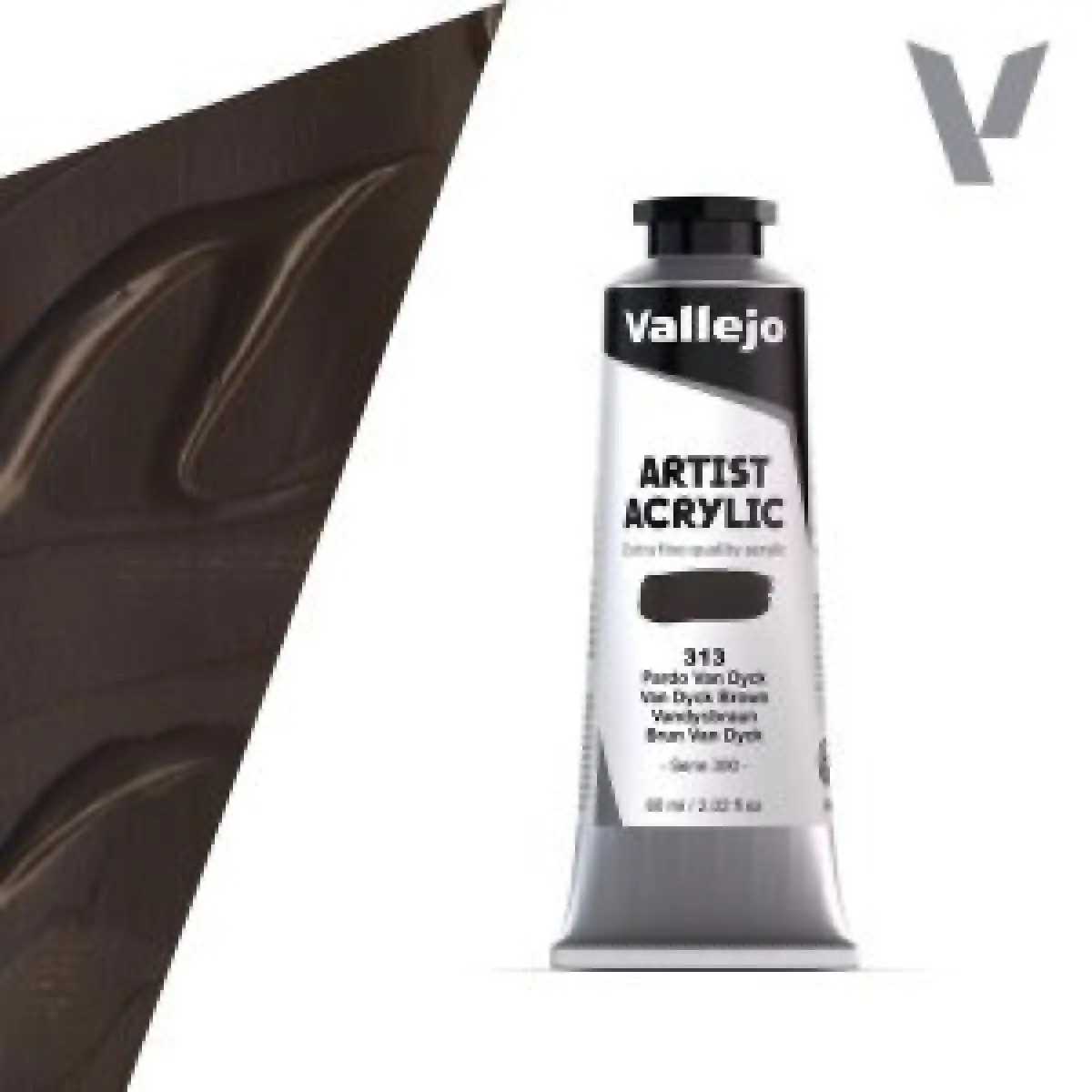 Akrylová barva Vallejo Artist 60ml – 313 Van Dyck Brown