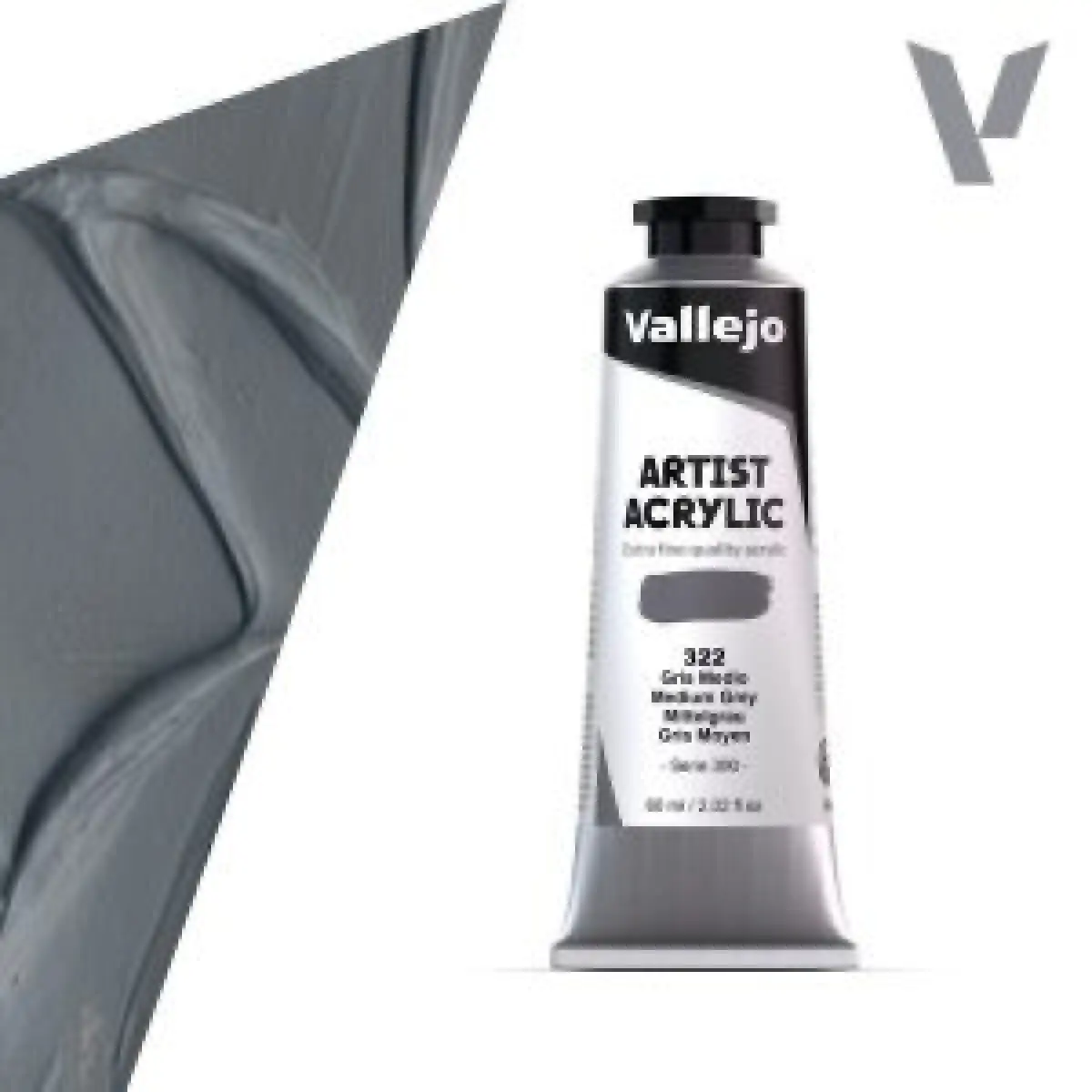 Akrylová barva Vallejo Artist 60ml – 322 Medium Grey