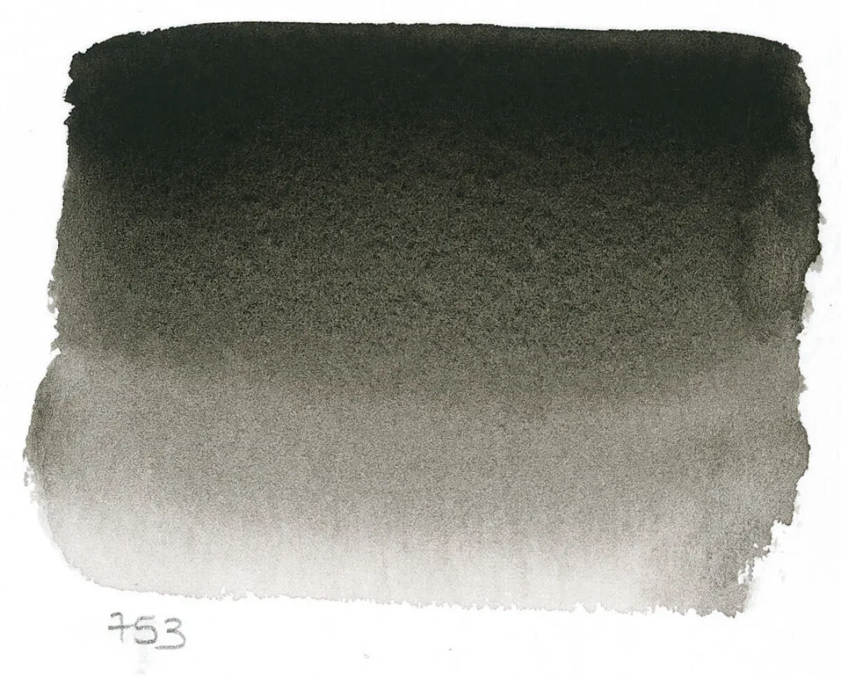 Akvarelová barva Sennelier 1/2 – 753 Lamp black