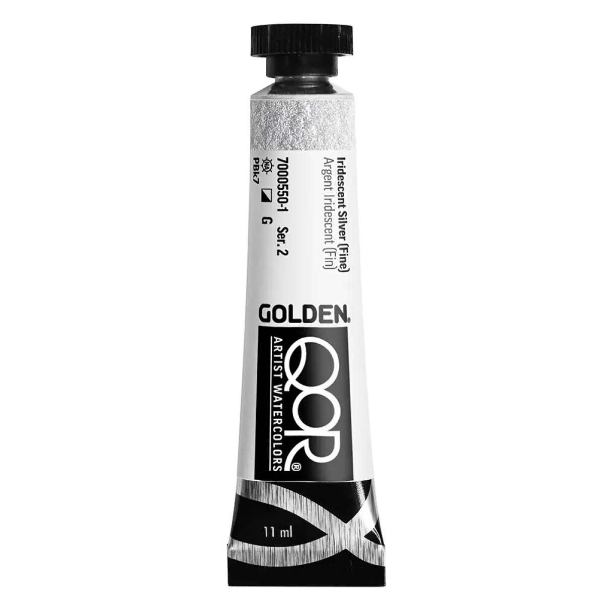 Akvarelová barva Golden QoR 11 ml - Iridescent Silver (Fine) 0550