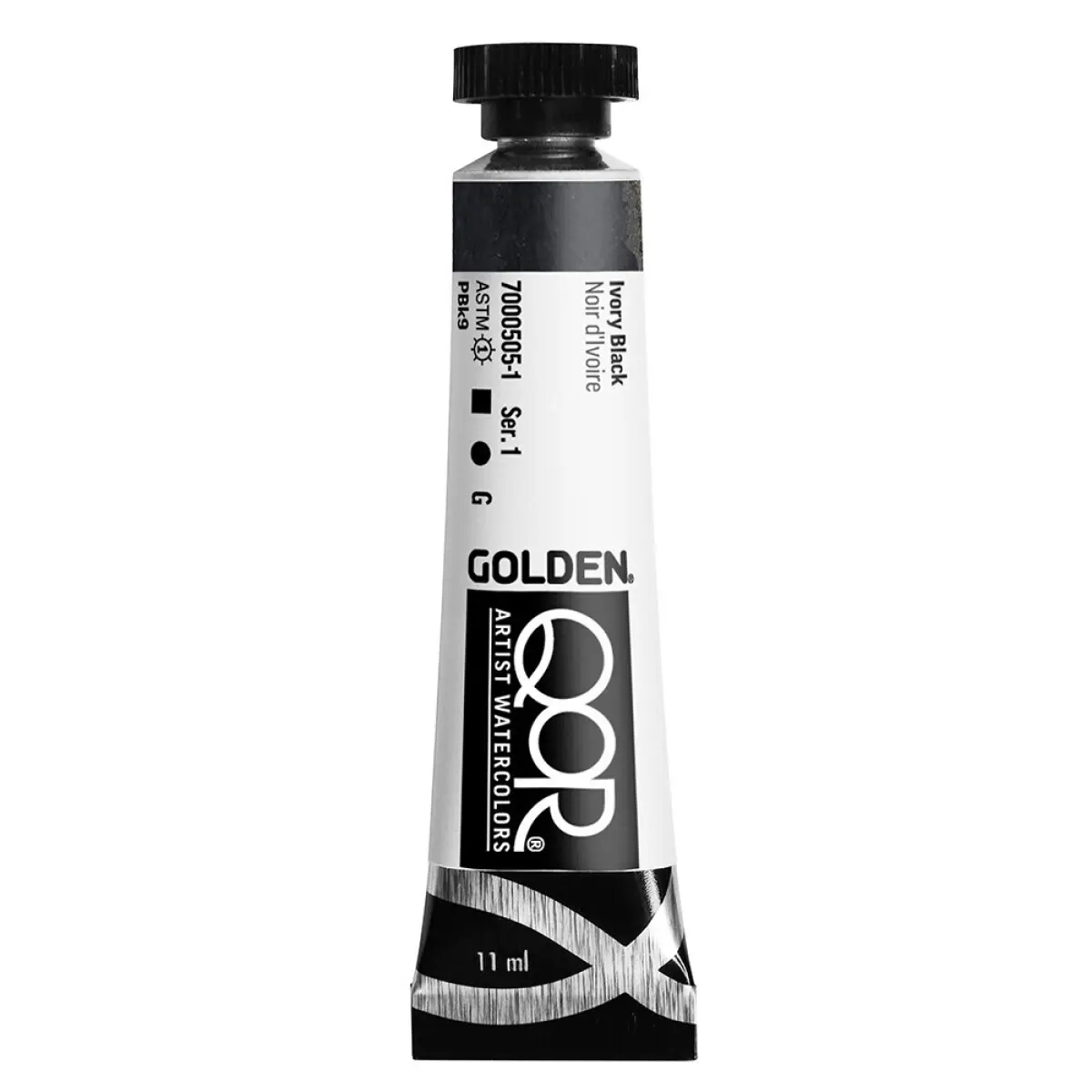 Akvarelová barva Golden QoR 11 ml - Ivory Black 0505
