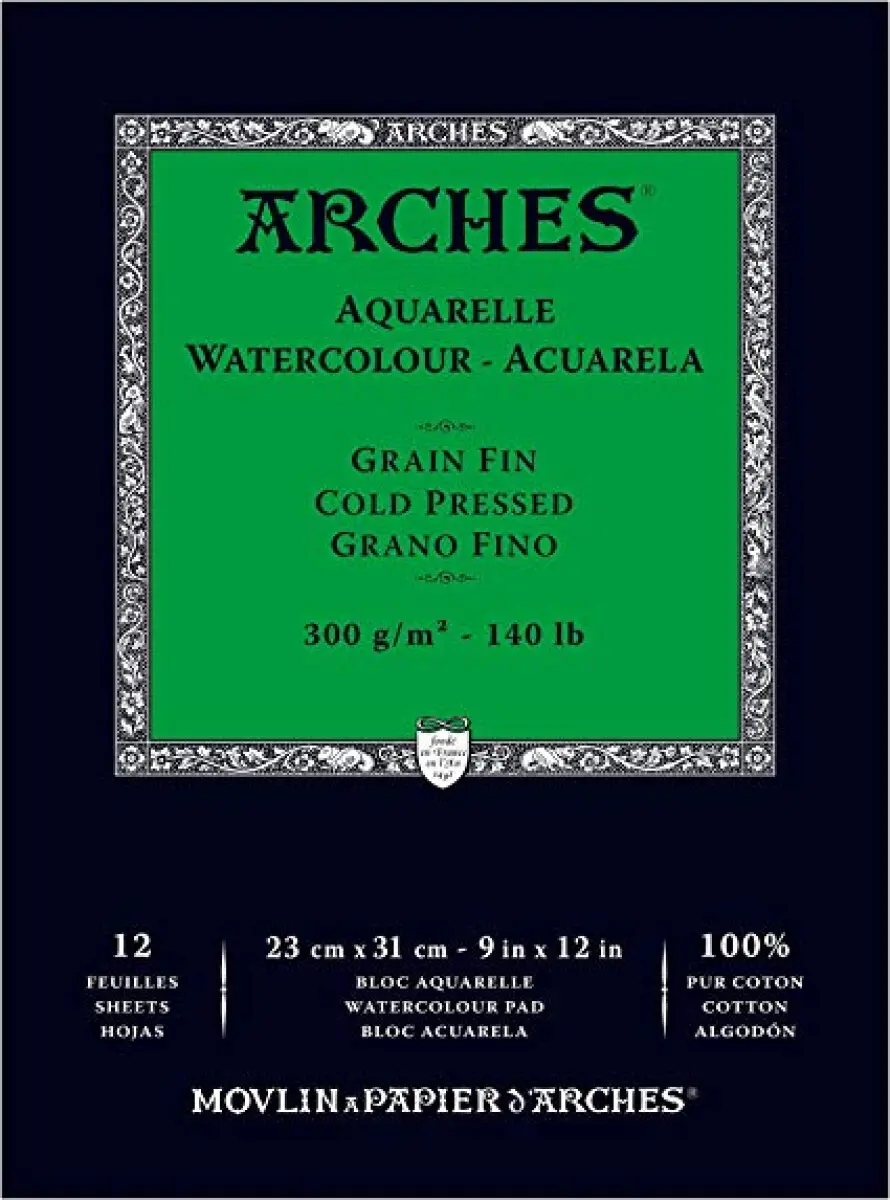 Arches skicák lepený 23x31cm 12l CP 300g