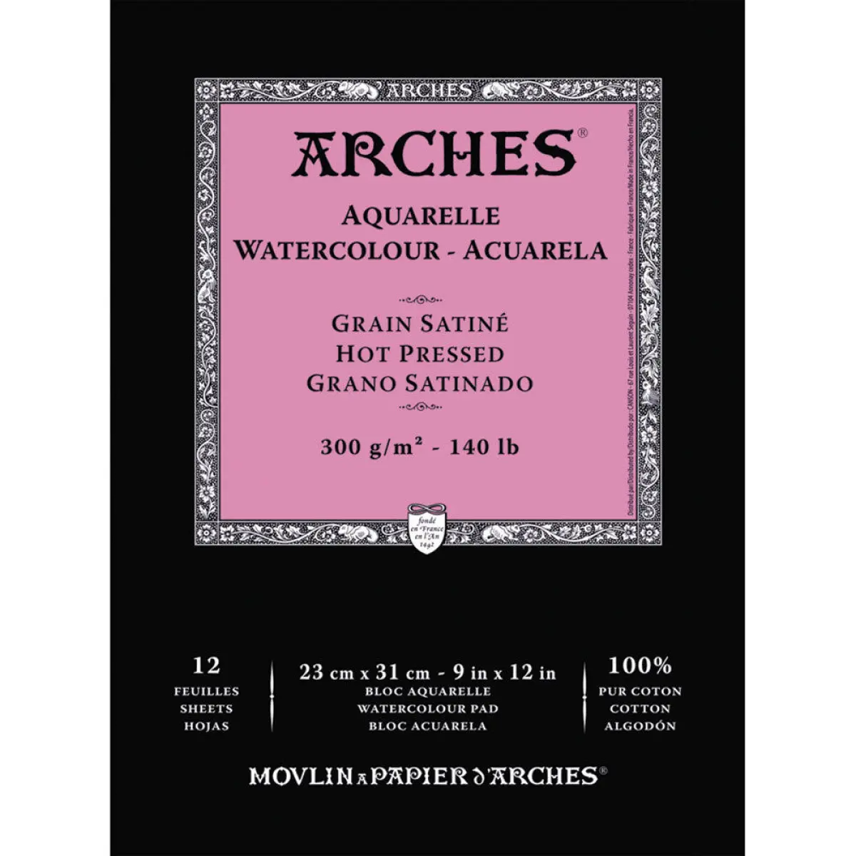 Arches skicák lepený 23x31cm 12l HP 300g