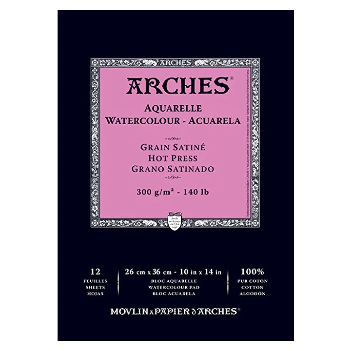 Arches skicák lepený 26x36cm 12l HP 300g