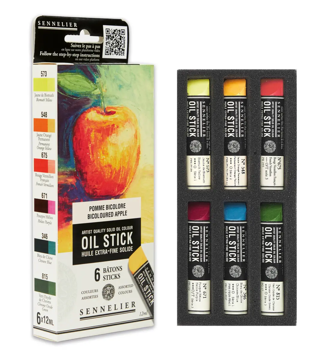 Box Oil stick mini 6ks Bicoloured apple