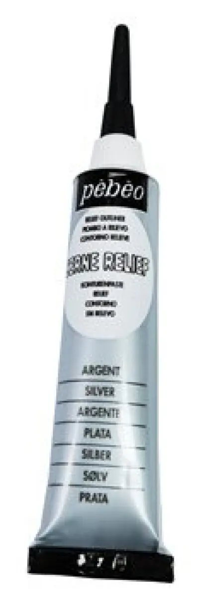 Kontura na sklo Cerne Relief 20ml – stříbrná