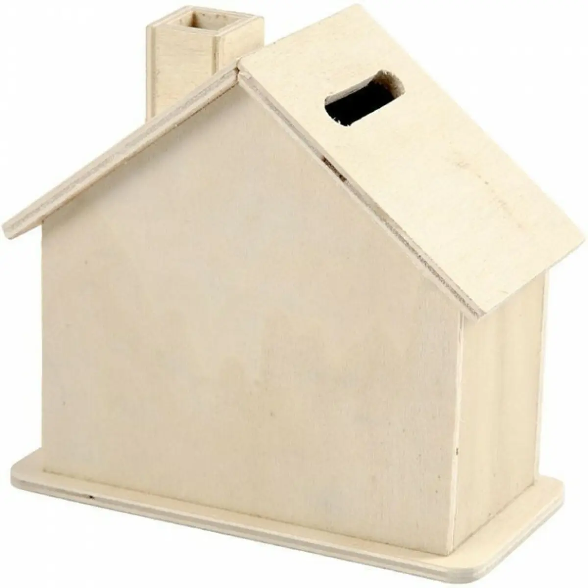 Dřevěná kasička domeček