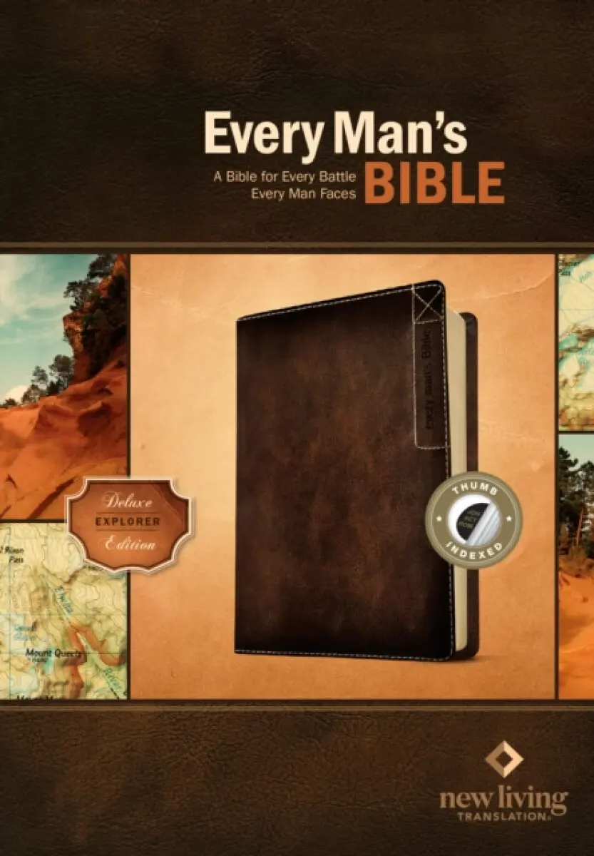 Every Man's Bible NLT, Deluxe Explorer Edition (LeatherLike, Brown, Indexed) - Stephen Arterburn