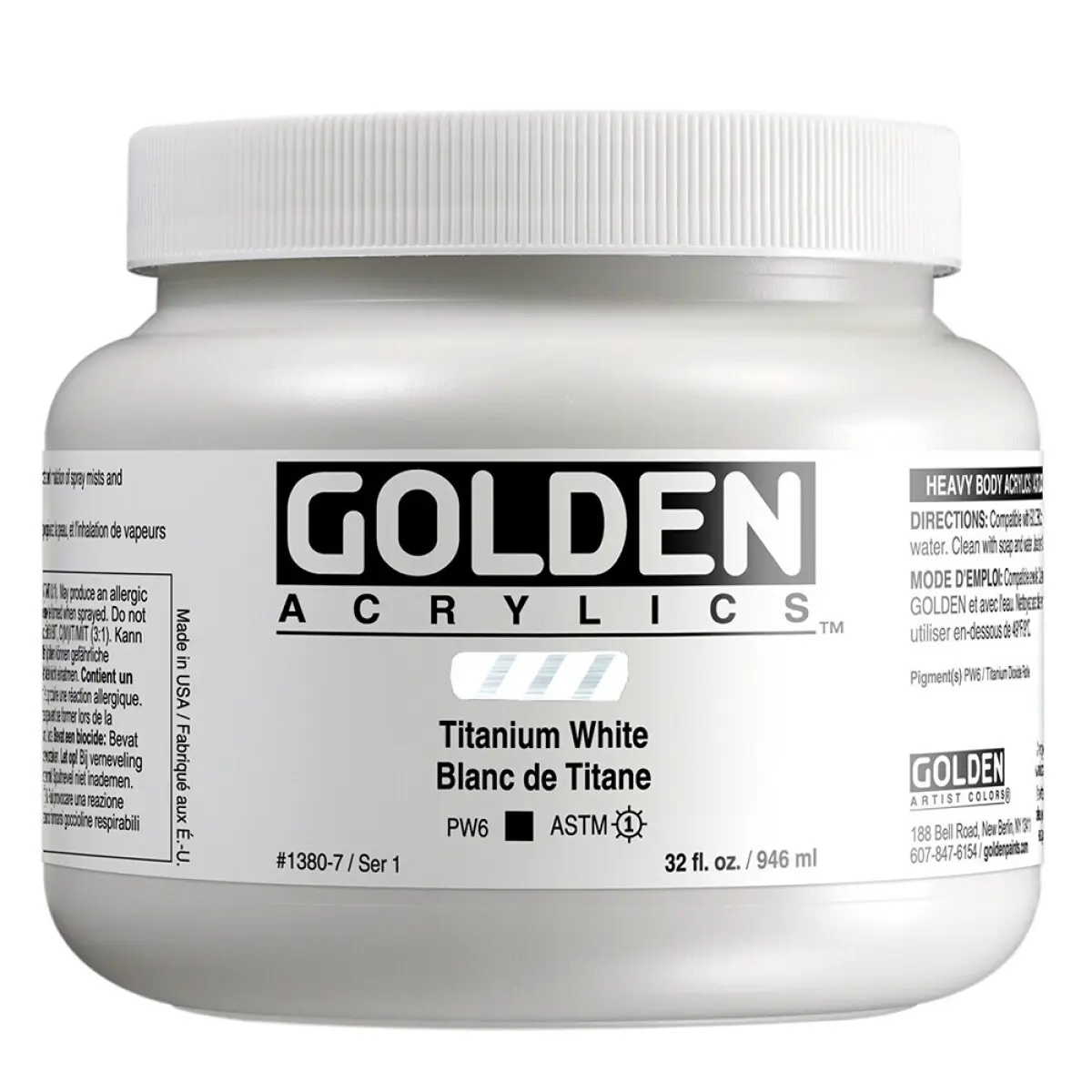 Akryl Golden HB 946ml – 1380 Titanium White