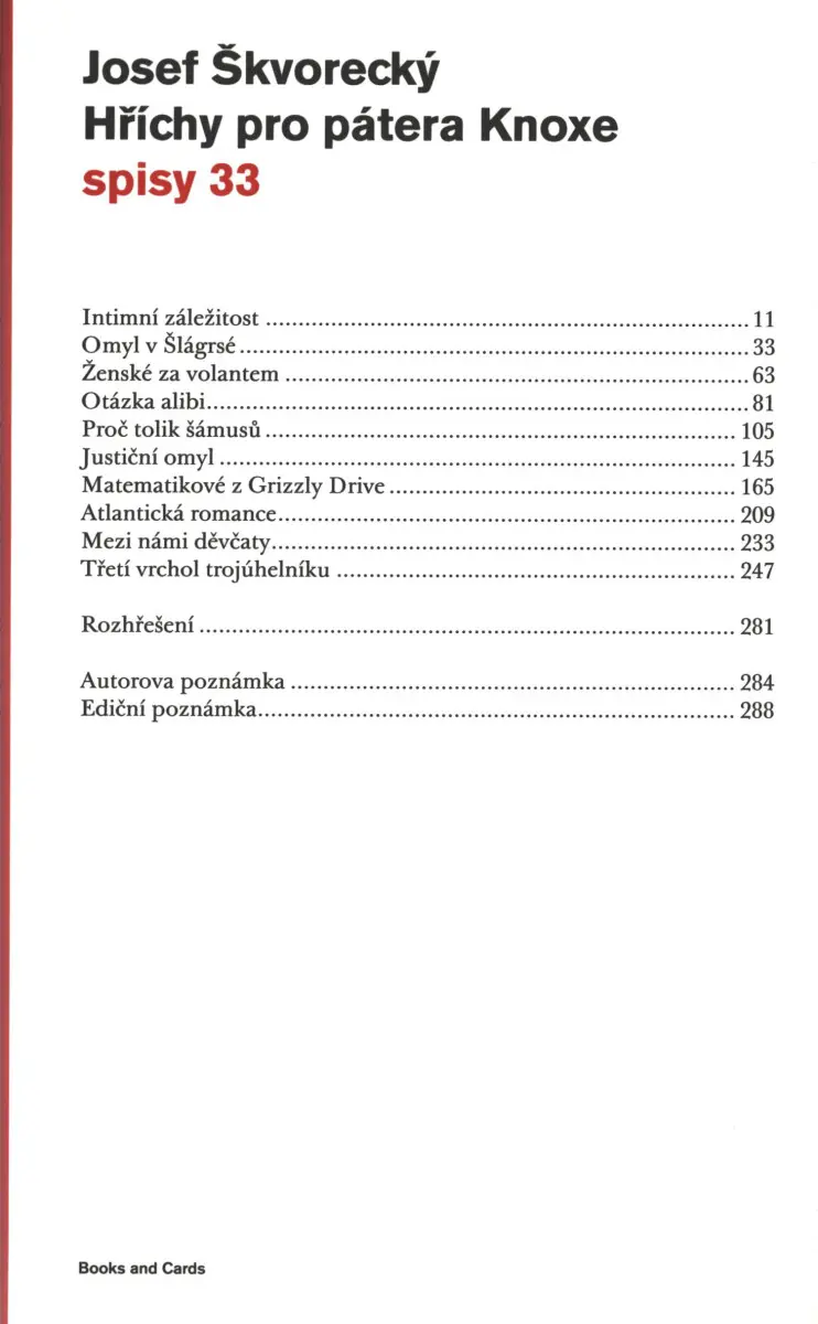 Hříchy pro pátera Knoxe (spisy - svazek 33) - Josef Škvorecký