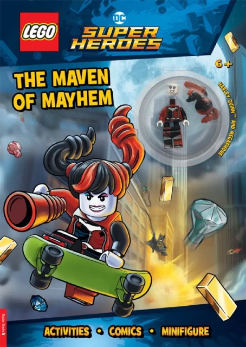 LEGO® DC Super Heroes™: Maven of Mayhem Activity Book (with Harley Quinn™ LEGO minifigure and megaphone) - Buster Books, LEGO®