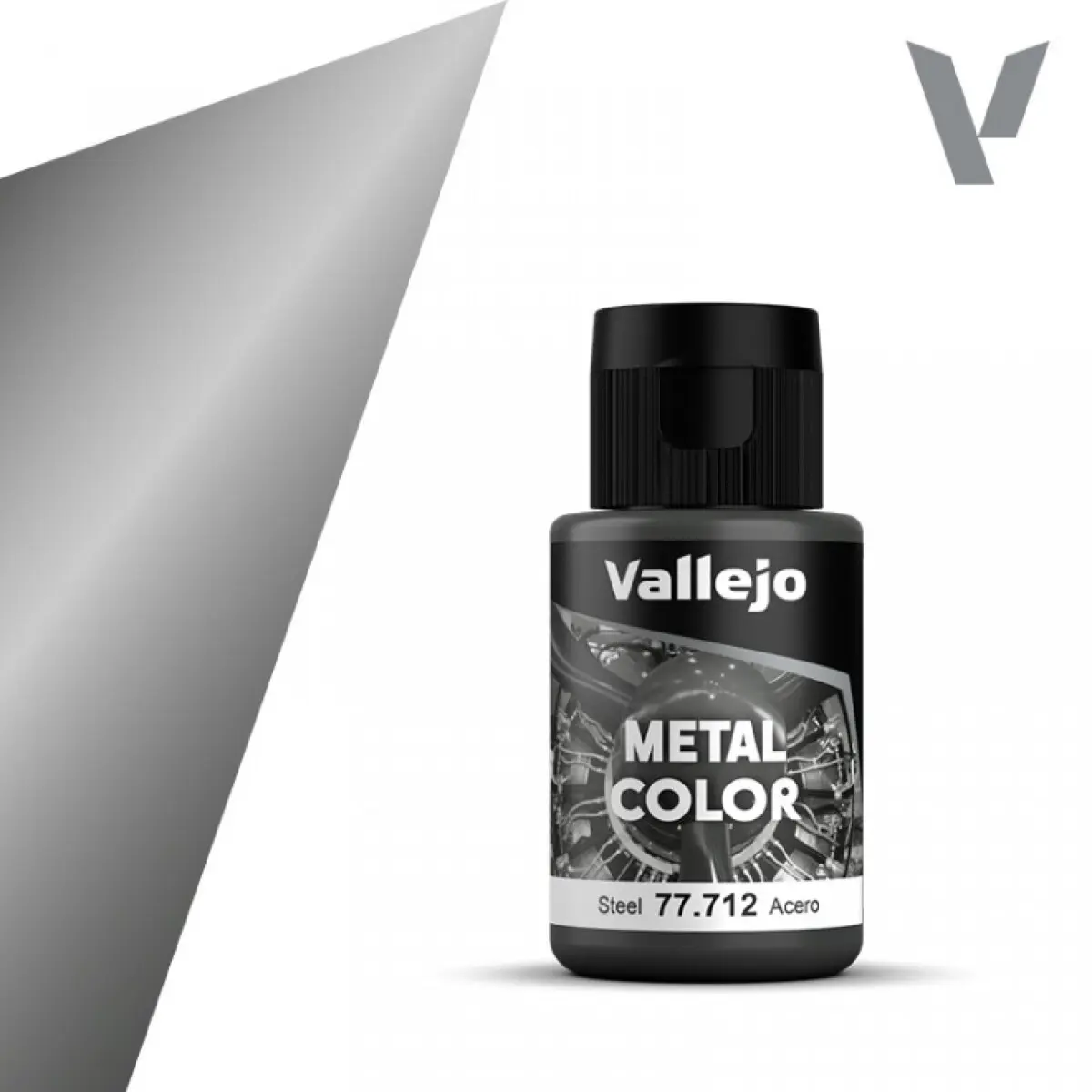 Metalická barva Vallejo 32ml – 712 Steel
