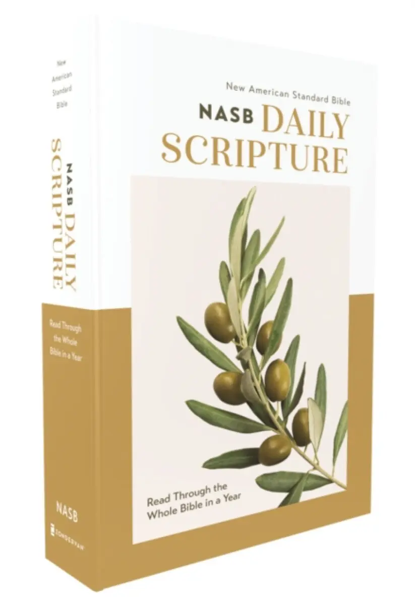 NASB, Daily Scripture, Paperback, White/Olive, 1995 Text, Comfort Print - Zondervan