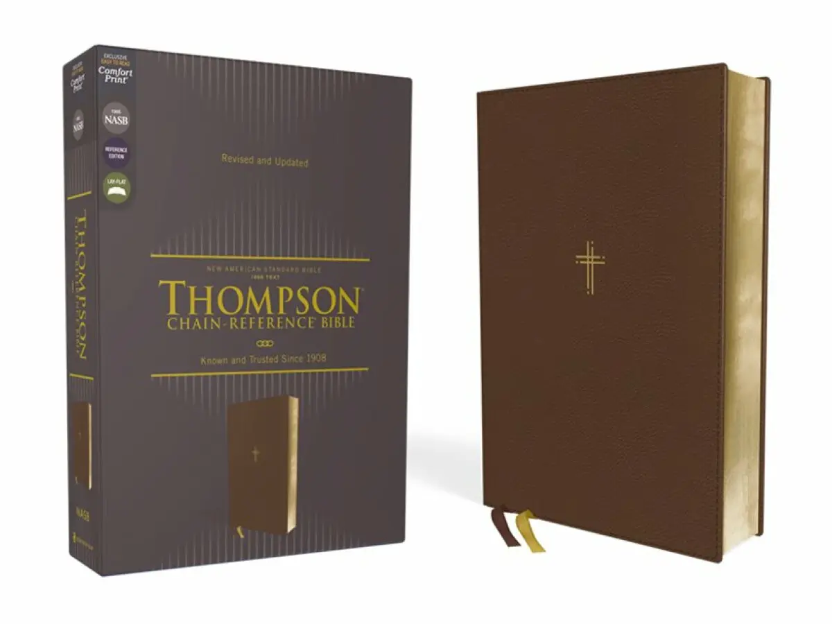 NASB, Thompson Chain-Reference Bible, Leathersoft, Brown, 1995 Text, Red Letter, Comfort Print