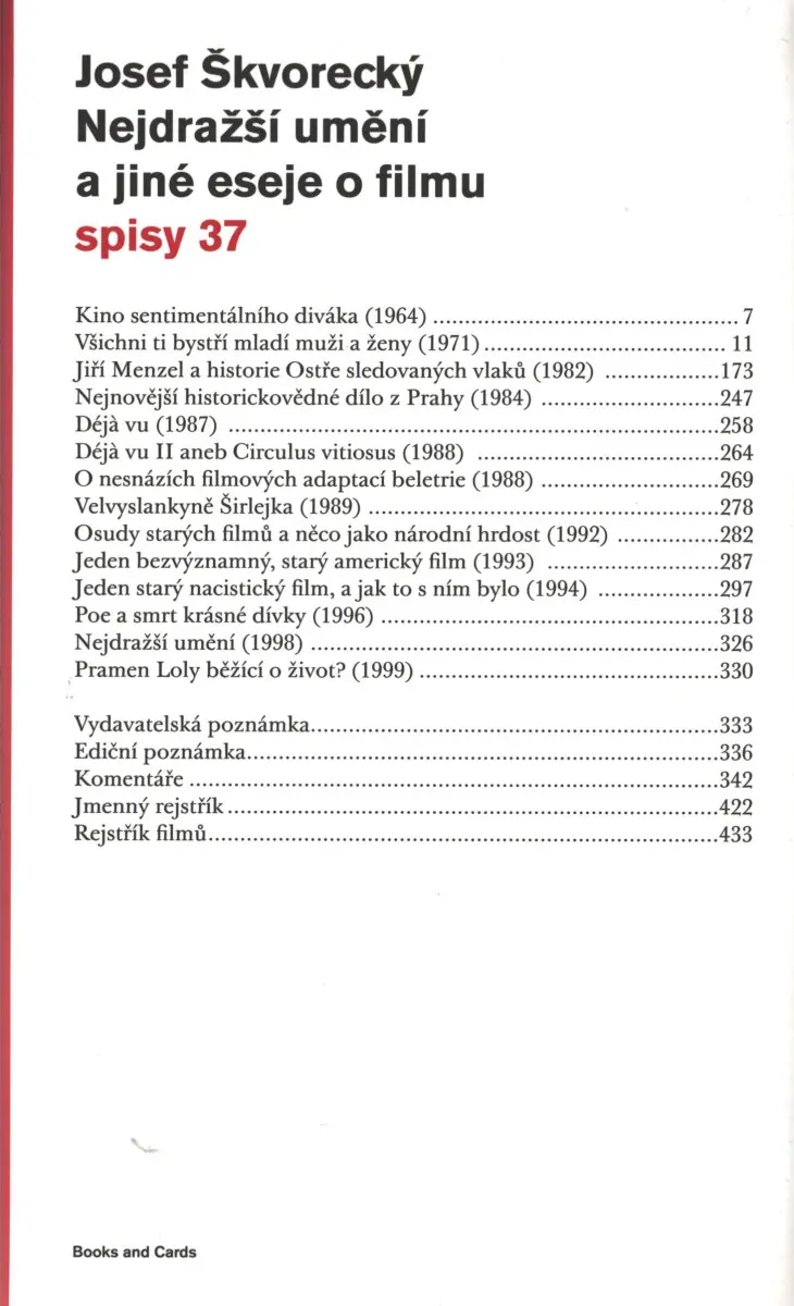 Nejdražší umění a jiné eseje o filmu (spisy-svazek 37) - Josef Škvorecký