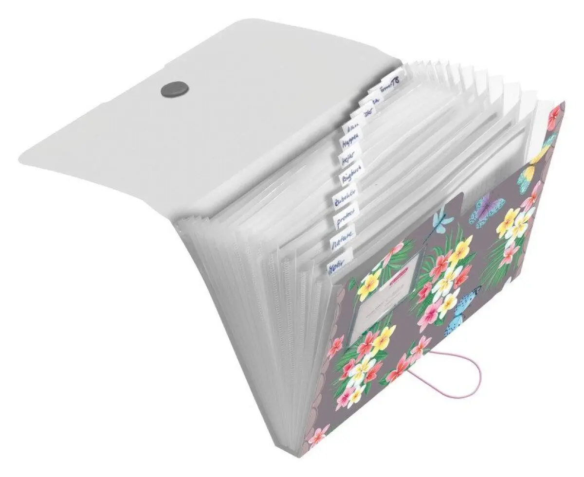 Herlitz Desky A4 PP organizační, 12 přihrádek, Ladylike - Motýlci