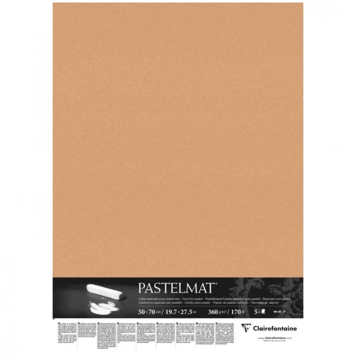 Papír pro pastel Pastelmat 50x70cm 360g sienna - 5ks v balení