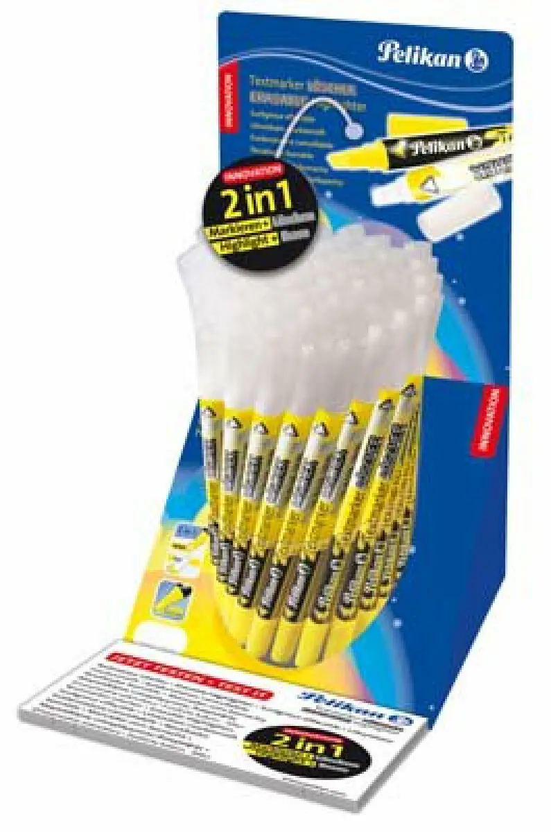 Zvýrazňovač žlutý + zmizík Pelikan 456, klínový hrot