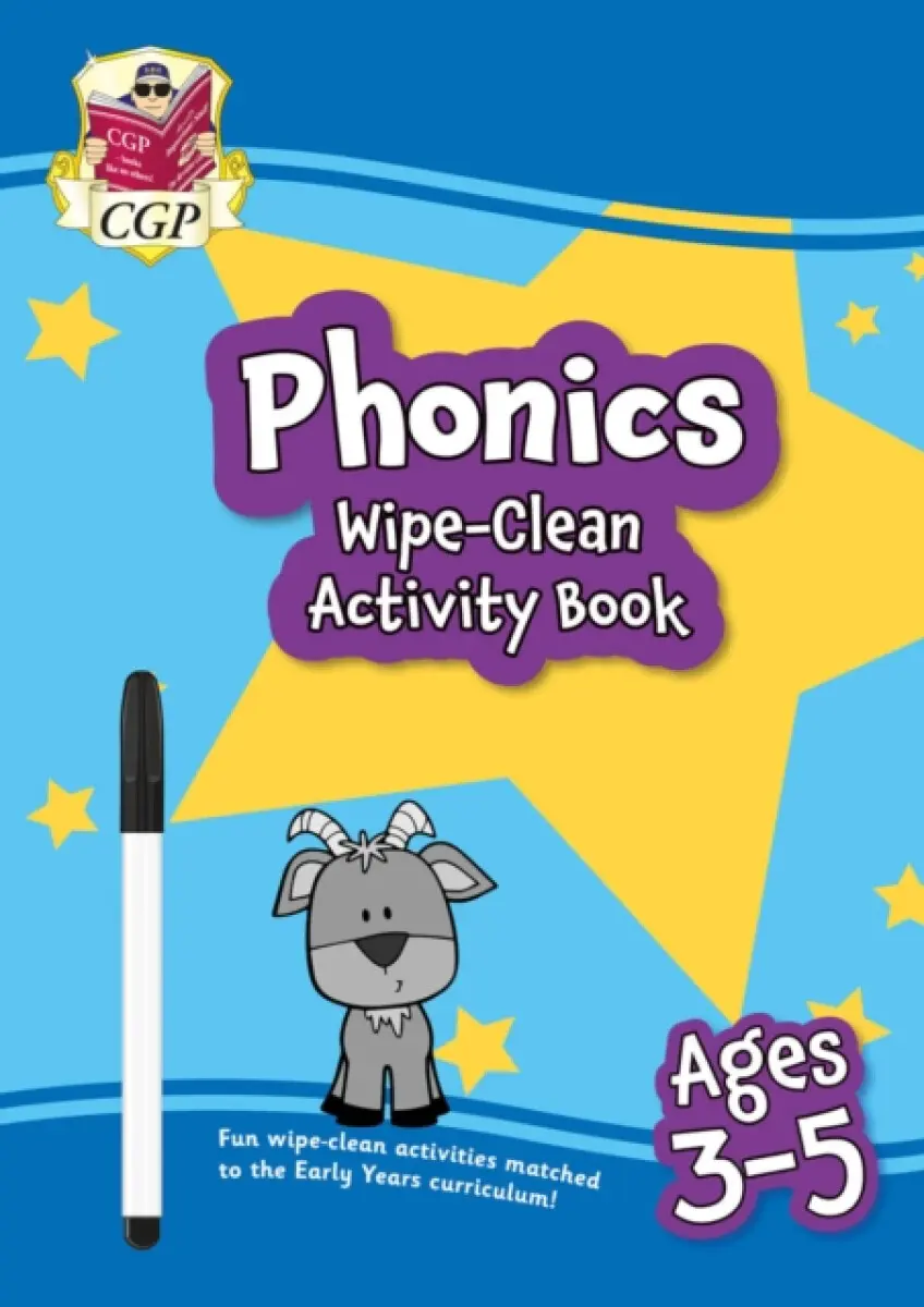 Phonics Wipe-Clean Activity Book for Ages 3-5 (with pen) - CGP Books