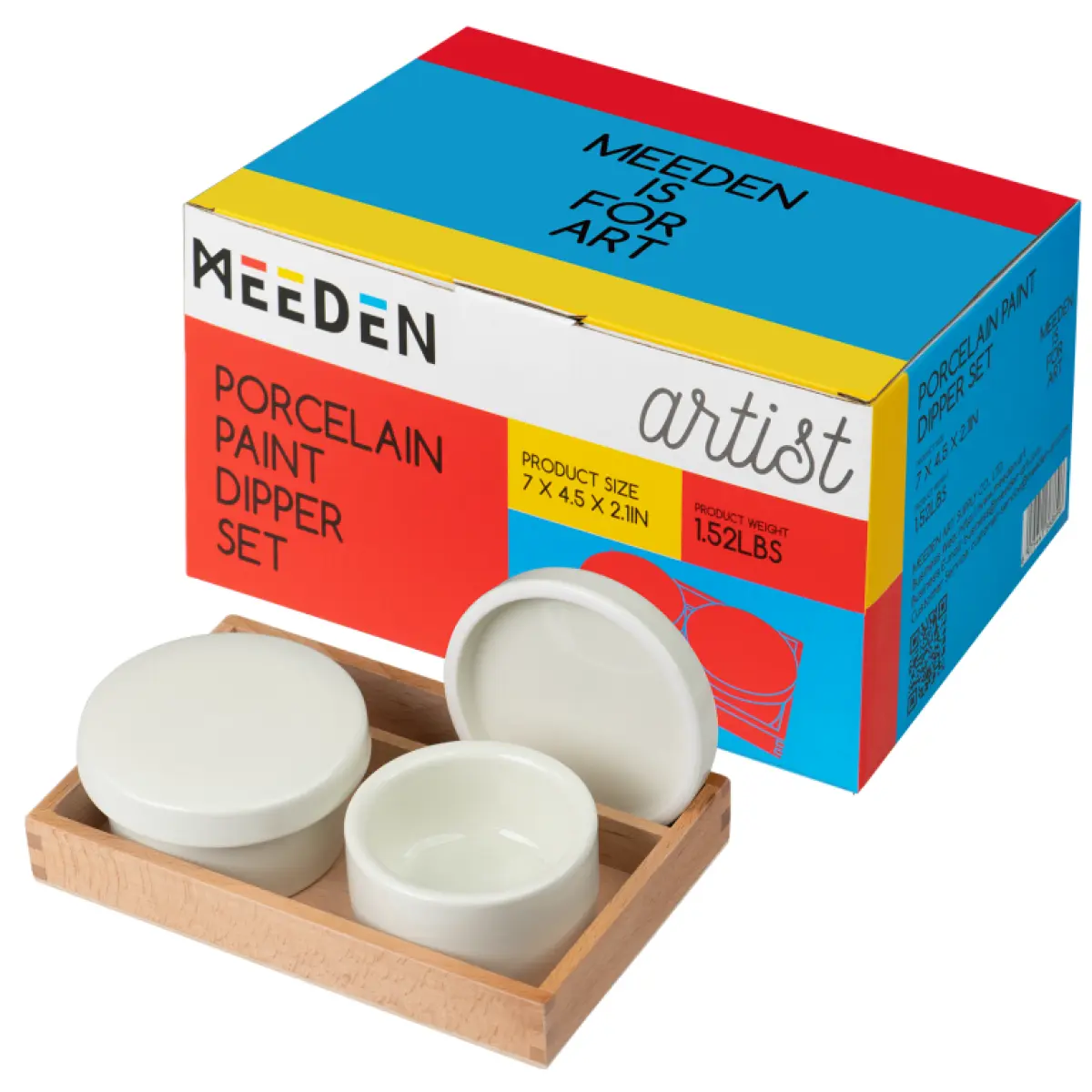 Porcelánové paletky / kalíšky 2 ks s víčkem