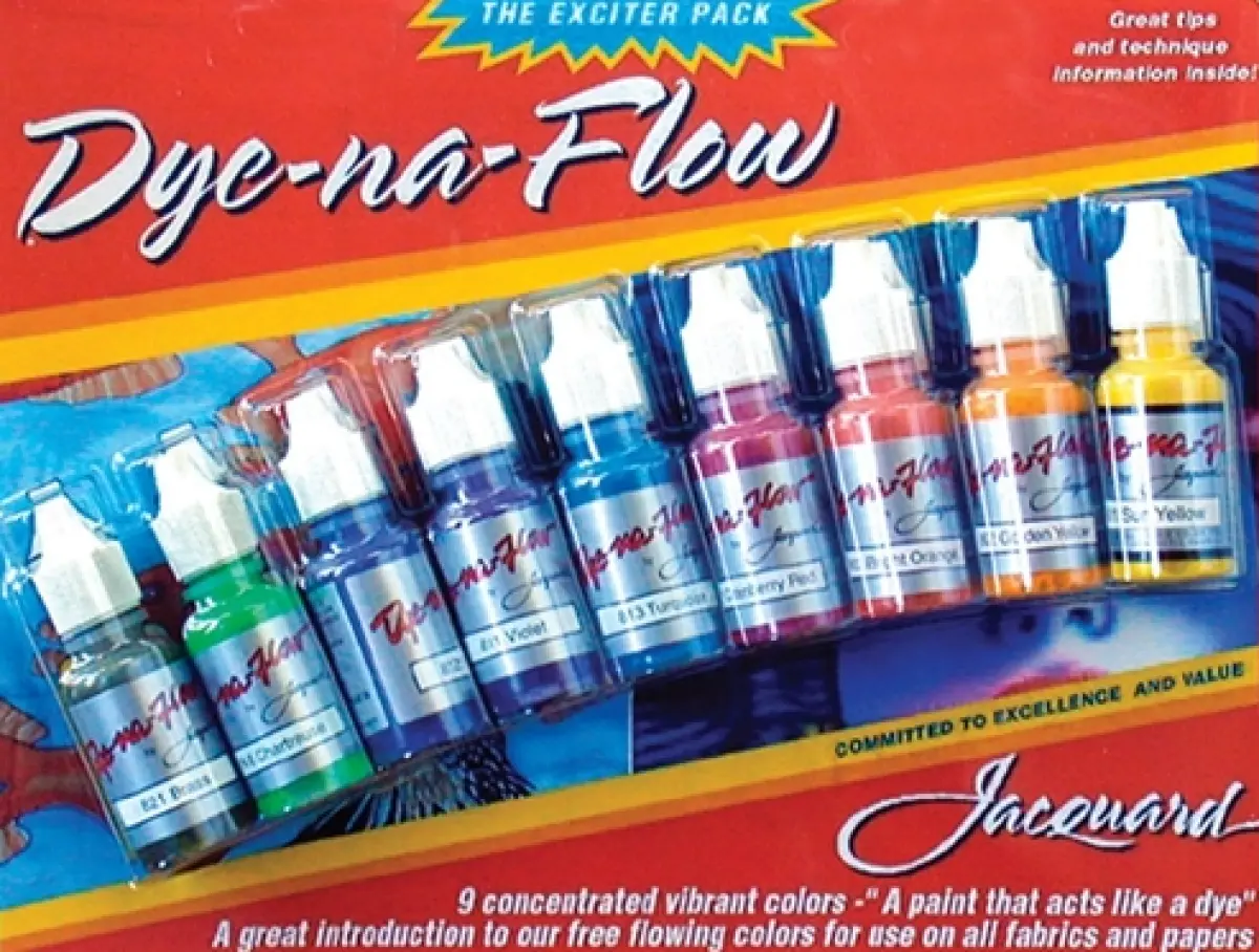 Sada barev na hedvábí Jacquard Dye Na Flow Exciter Pack 9 barev