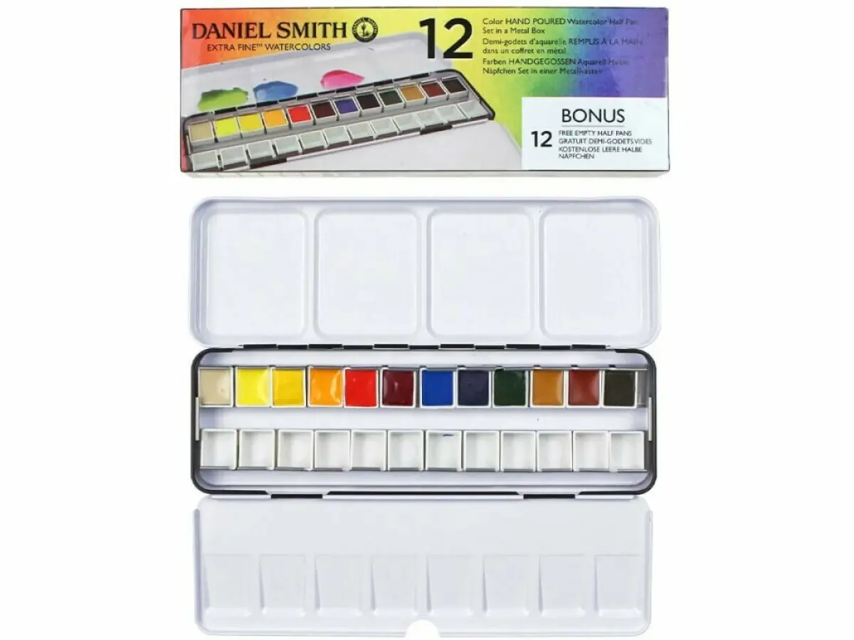 Sada Daniel Smith 12ks Extra Fine půlpánvičky