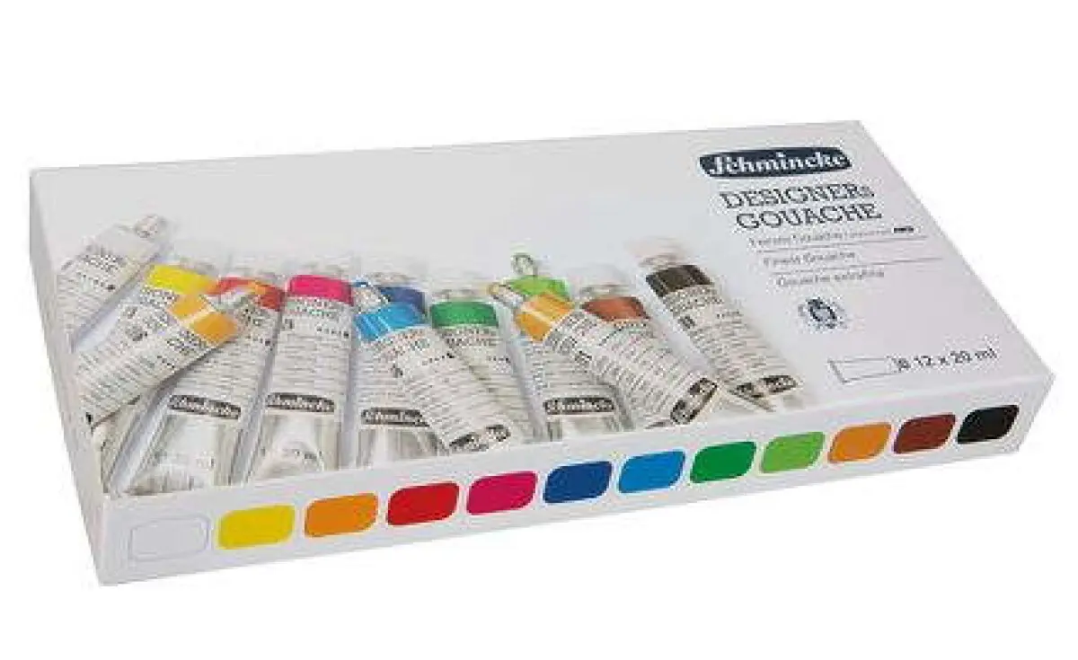Kvašové barvy Schmincke DESIGNERs Gouache v kartonovém setu, 12 x 20 ml