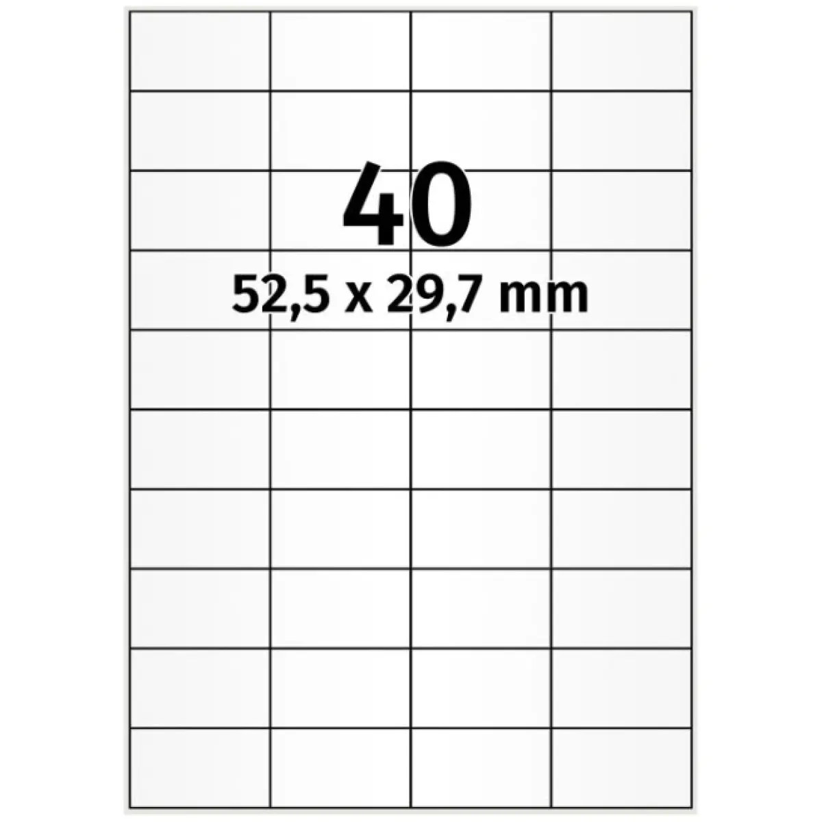 Samolepicí PE etikety 52,5 x 29,7 mm, 4000 ks