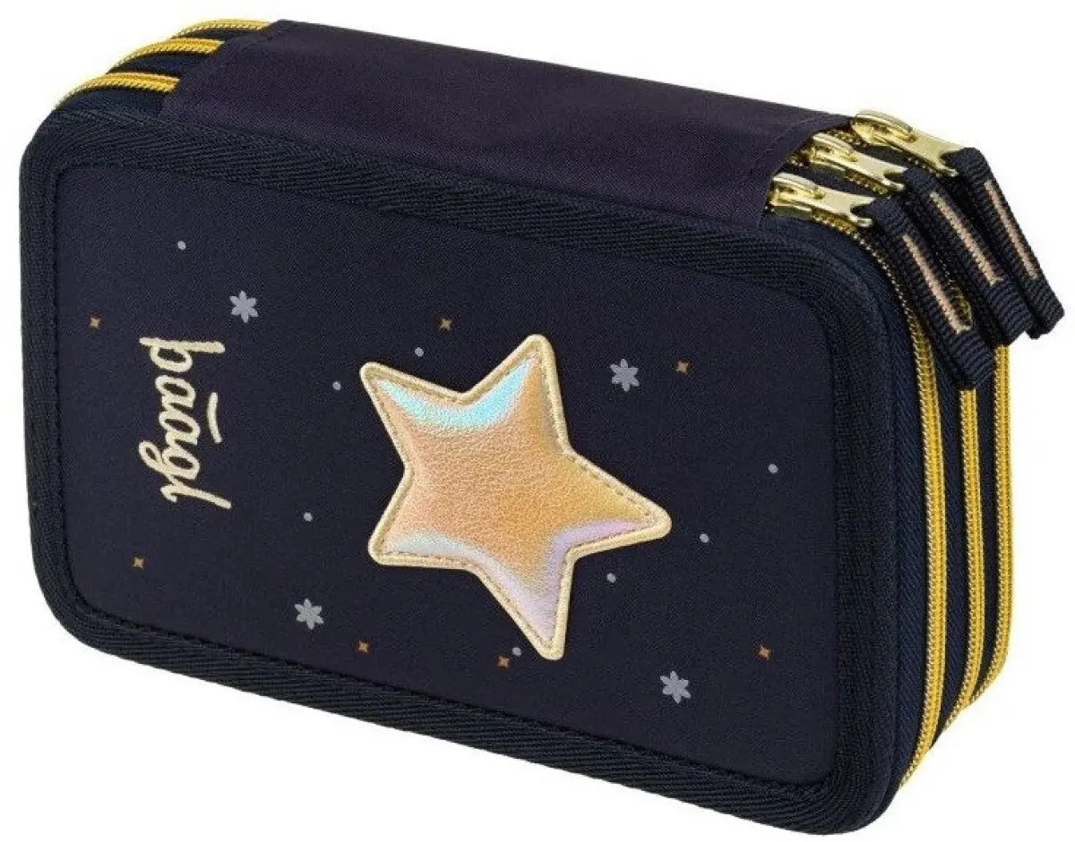 Školní penál třípatrový Unicorn Gold - -