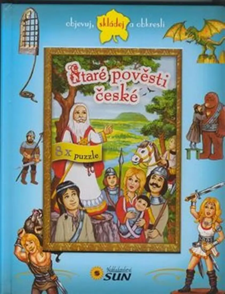 Staré pověsti české - 8x puzzle, objevuj, skládej a obkresli - Alexandra Niklíčková