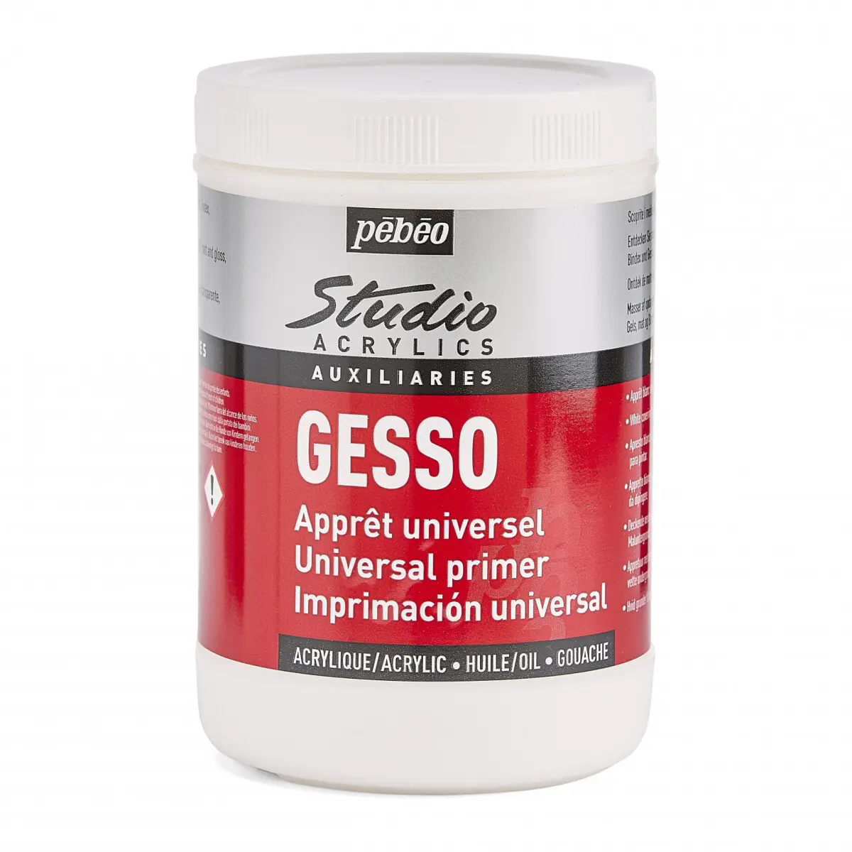 Studio Acrylics Gesso, Pébéo - univerzální akrylový šeps, 1 litr
