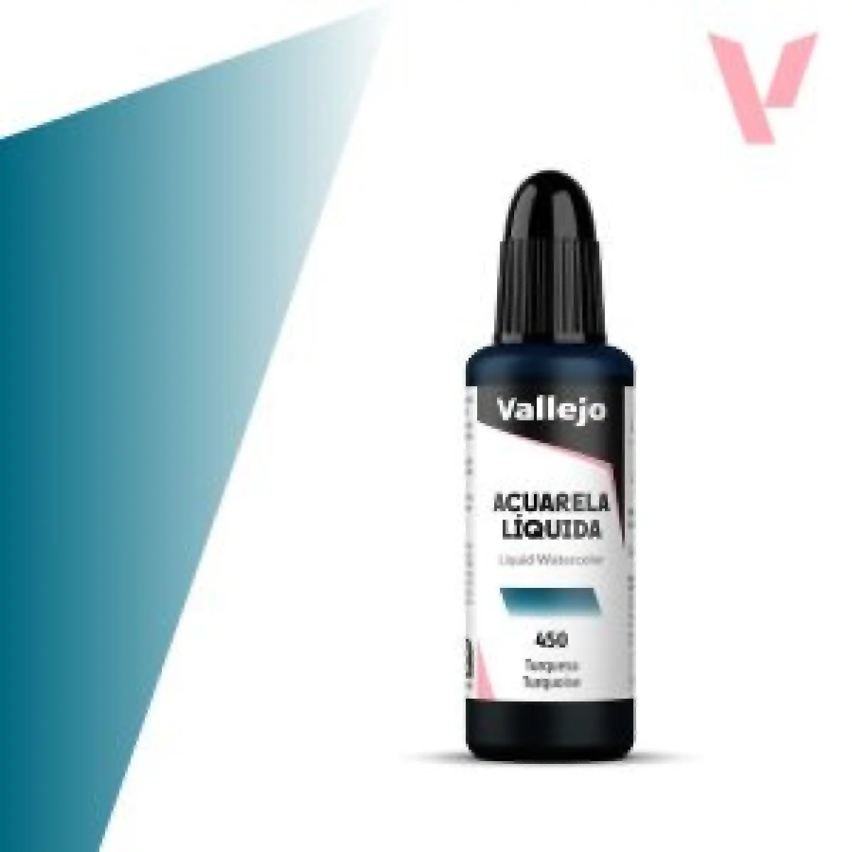 Tekutá akvarelová barva Vallejo 32ml – 450 Turquoise