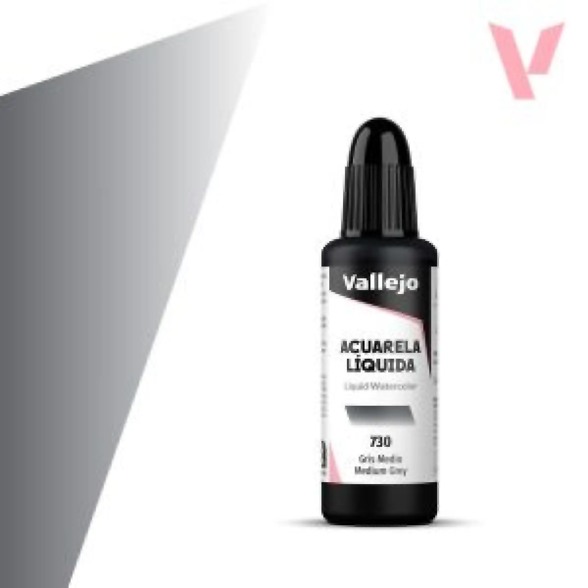 Tekutá akvarelová barva Vallejo 32ml – 730 Medium Grey