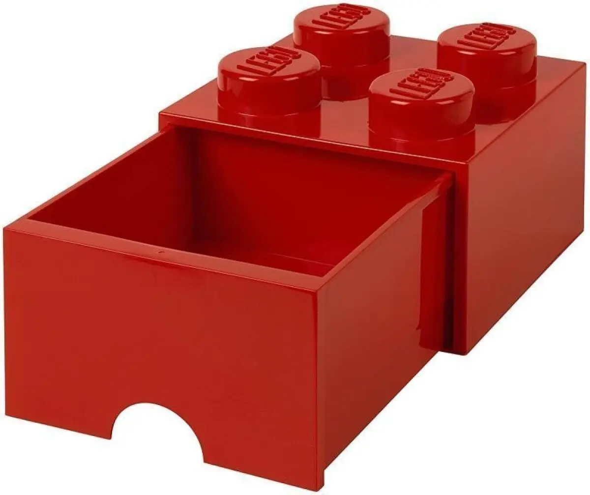 LEGO úložný box 4 s šuplíkem - červená