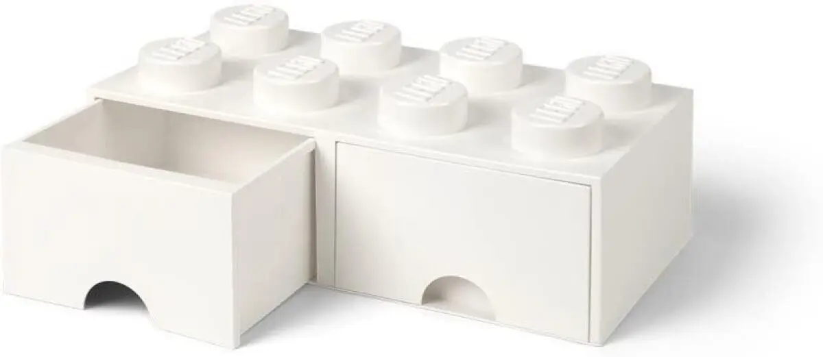 Lego® úložný box 8 s šuplíky - bílá