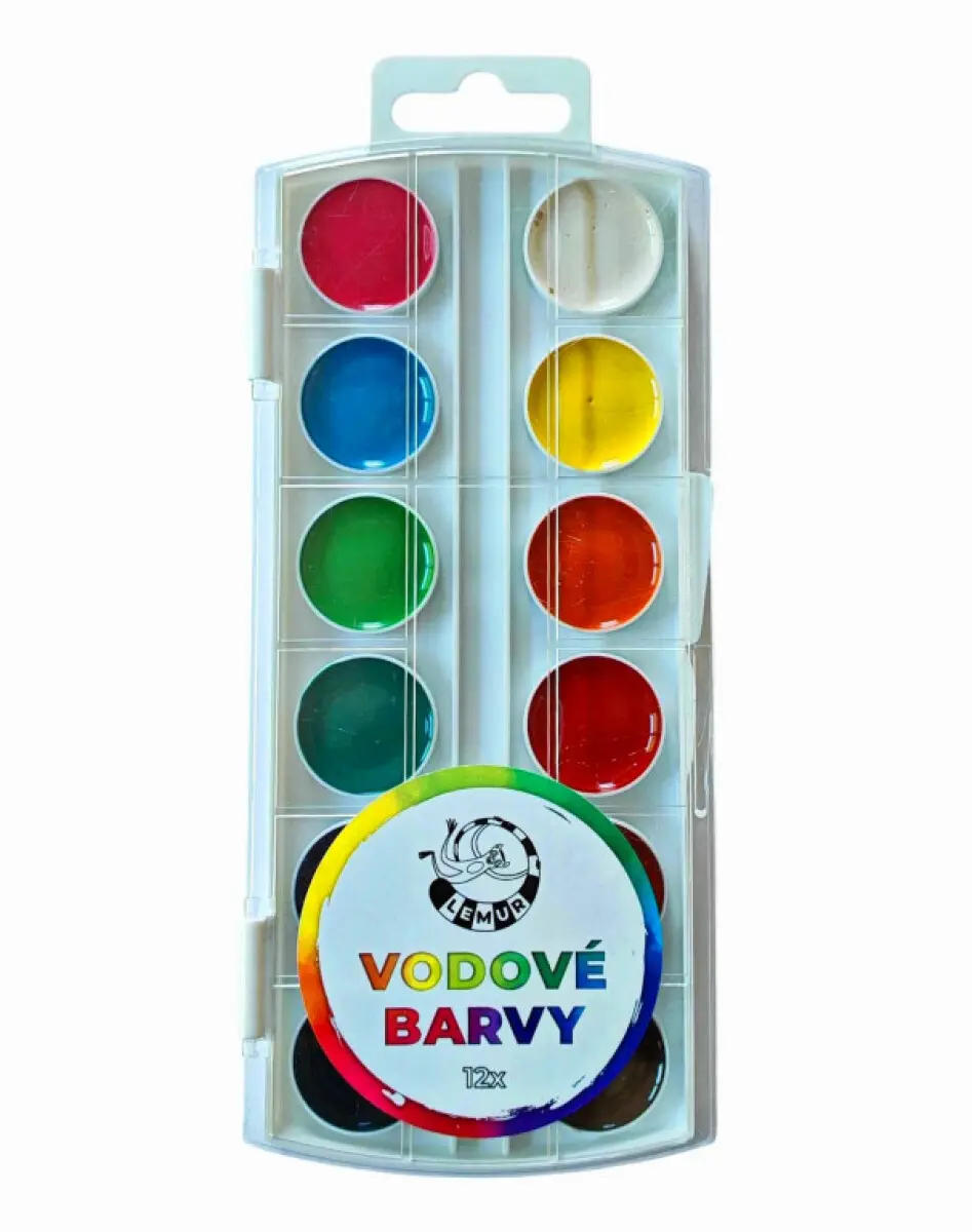 Vodové barvy Lemur 12ks s medem
