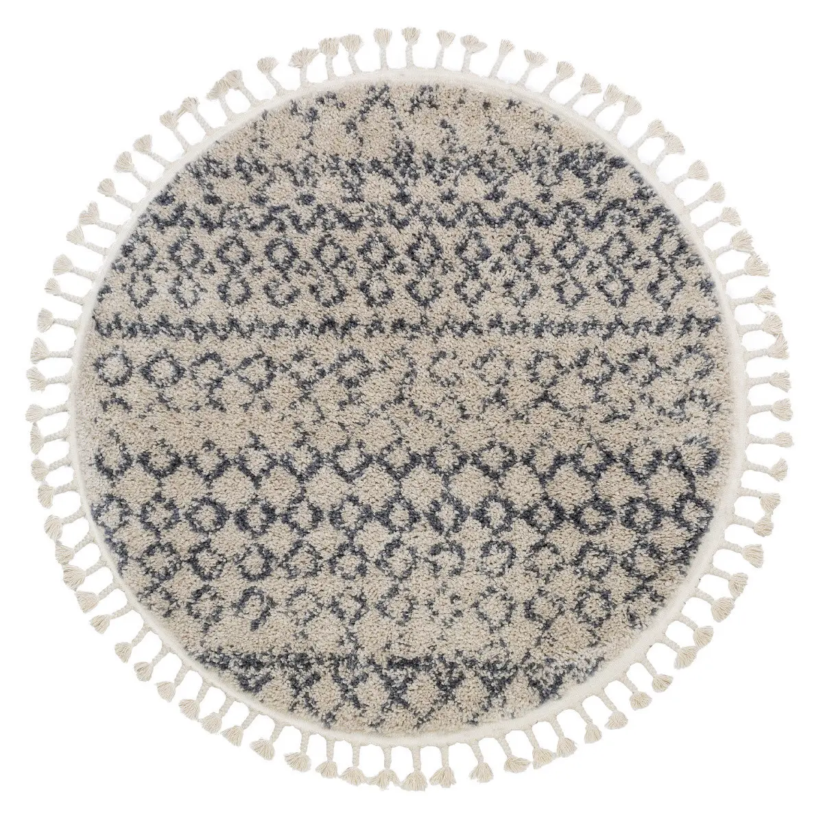 Kusový koberec Berber Agadir G0522 cream and grey kruh Kruh Ø